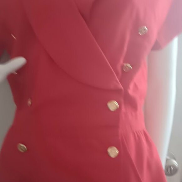 CHANEL BOUTIQUE RED WOOL MINI DRESS MADE IN FRANCE SIZE US 4 - Picture 3 of 13